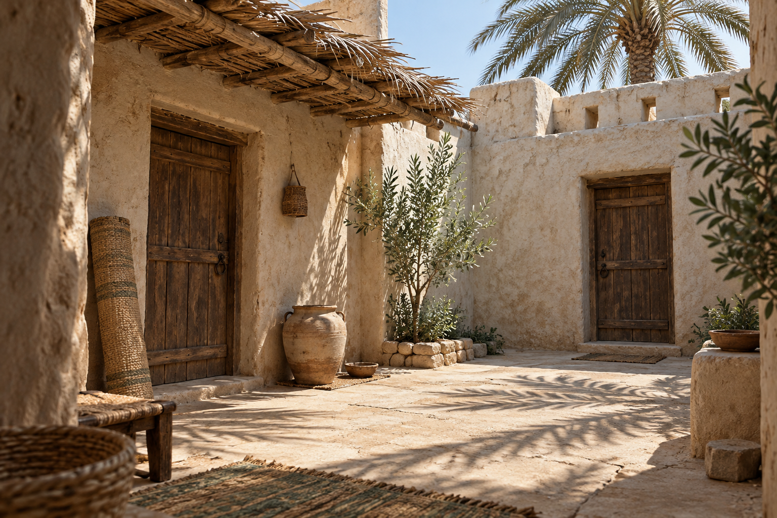 An empty domestic courtyard offers a quiet reflection on trust and care within a home.