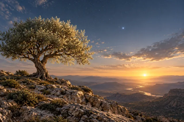The star and the lote tree · AI illustration