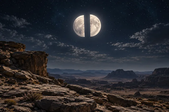 The moon and the warning · AI illustration